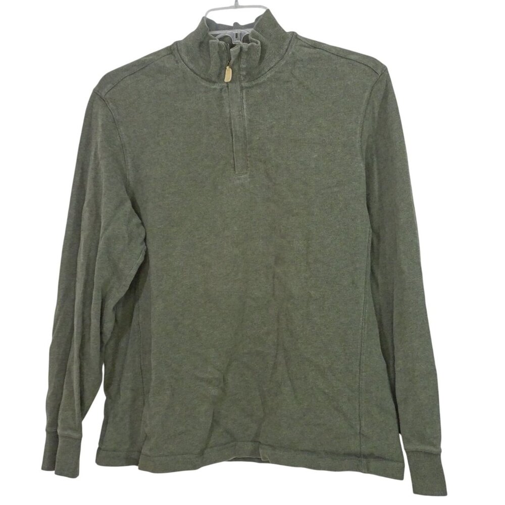 Vineyard Vines Green Half Zip Mockneck Pullover Shirt Men Size L FLAW